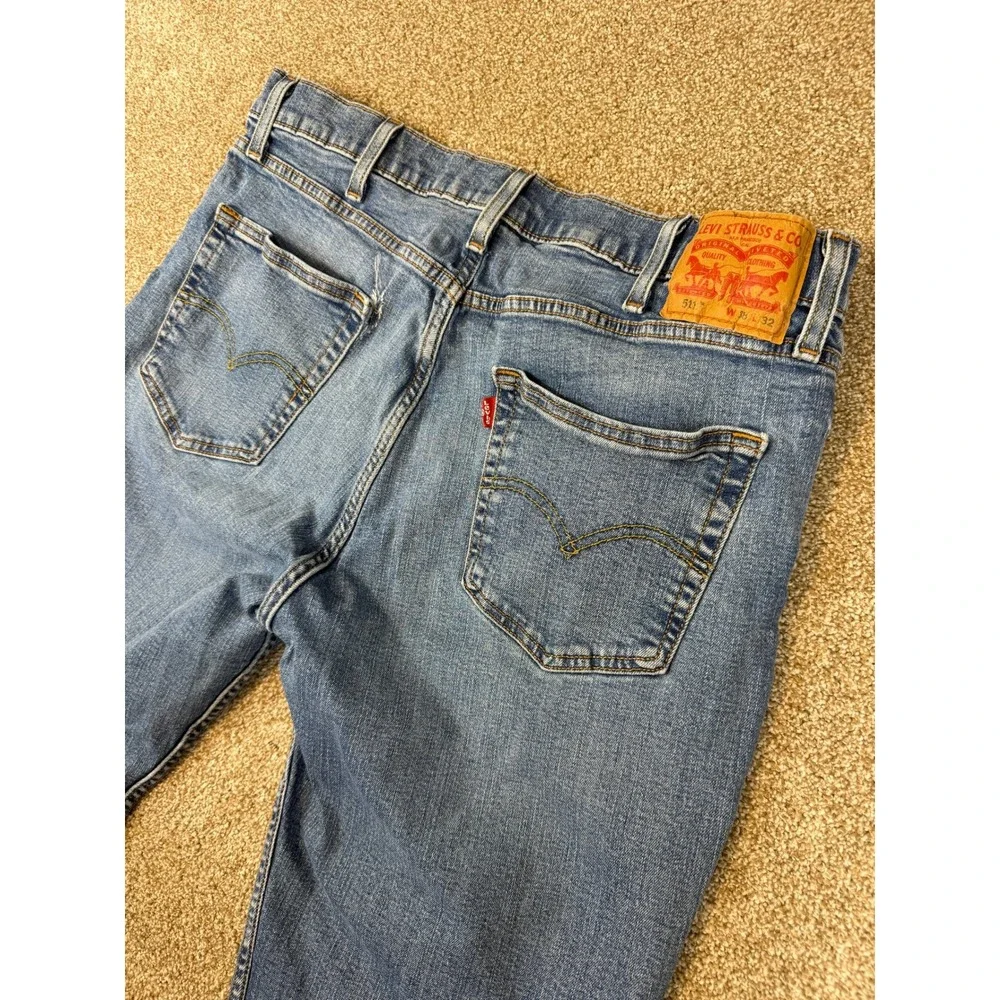 Levis 511 Slim Fit Mens Jeans W38 L32 Medium Wash Blue Denim 38x32 Grunge Work